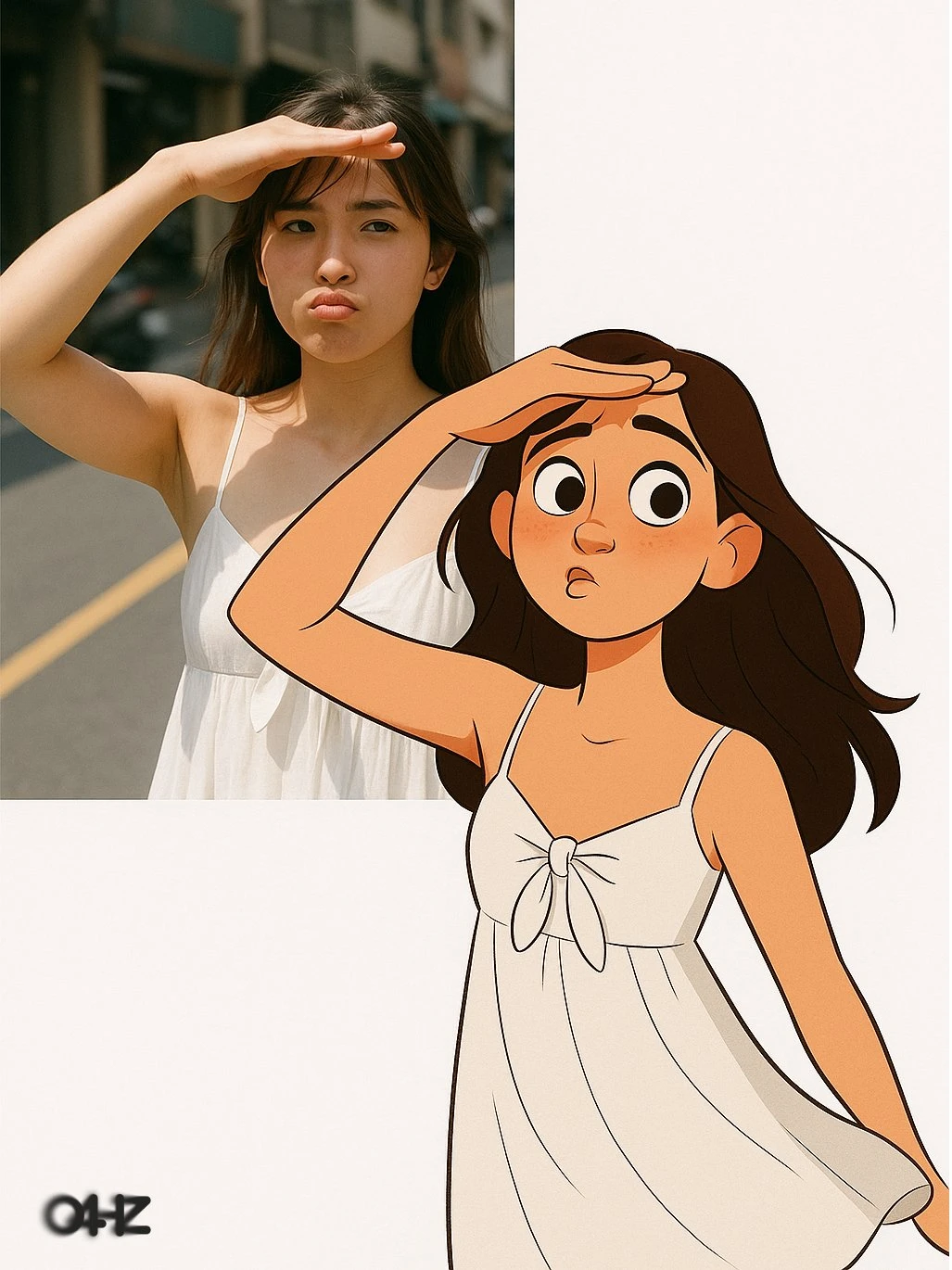 Real Person and Style Contrast Straight Out