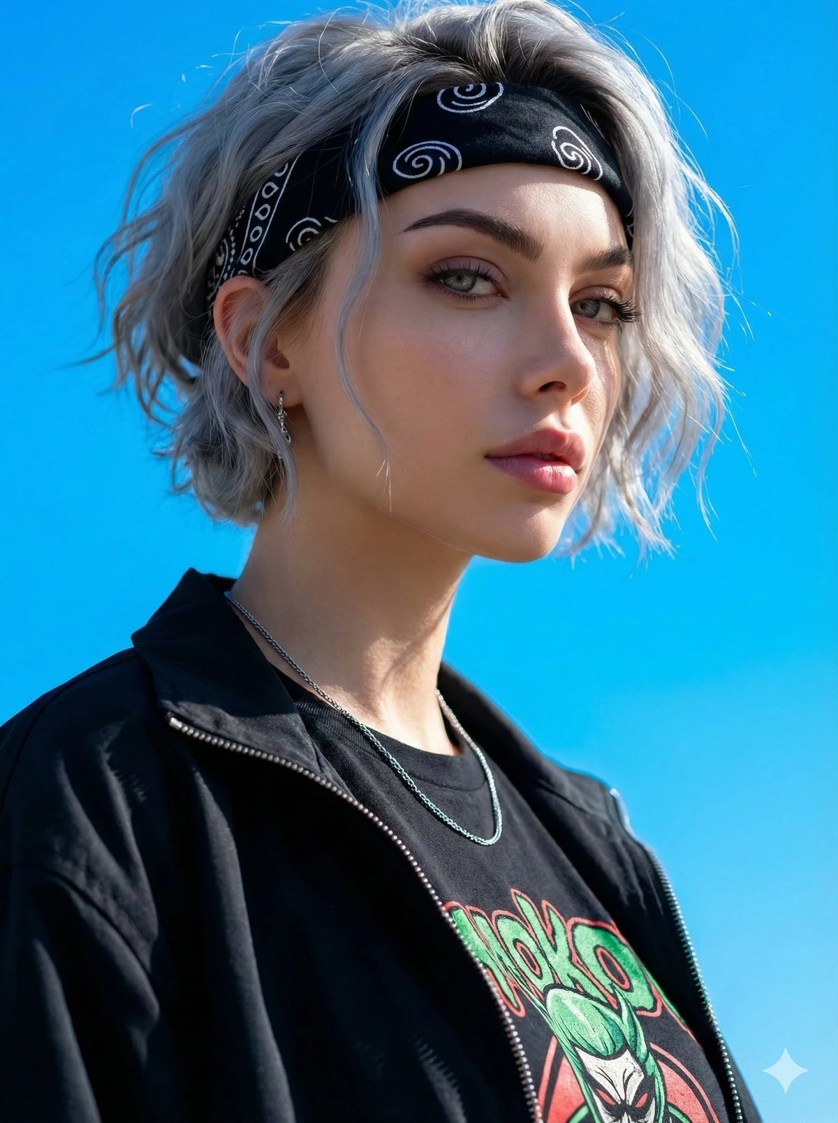 Modern avant-garde girl close-up